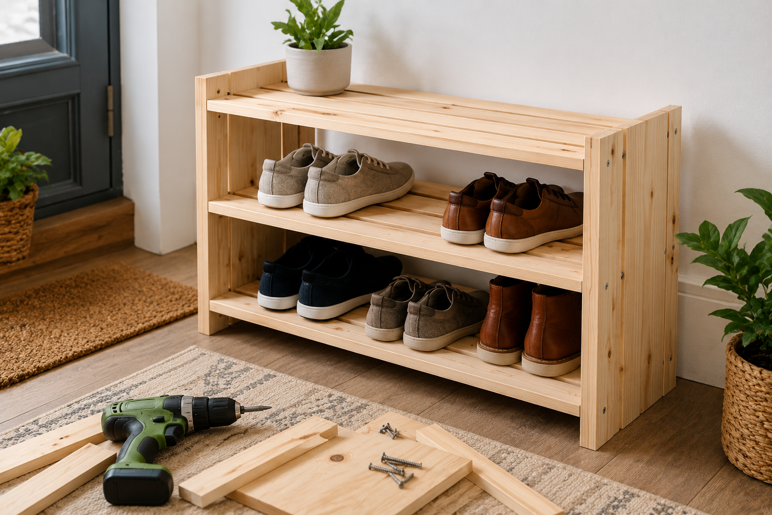 How to Build a Simple Wooden Shoe Rack