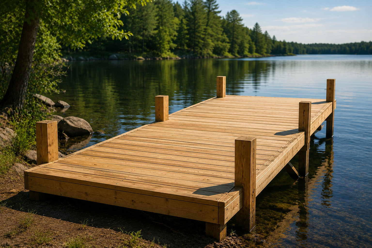 How to Build a Wooden Dock for a Small Lake