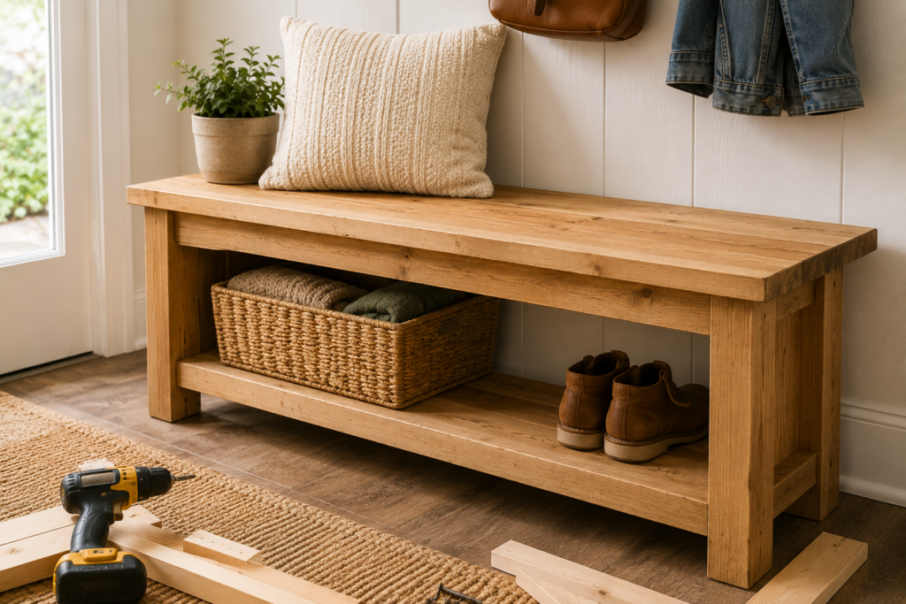How to Build a Wooden Entryway Bench