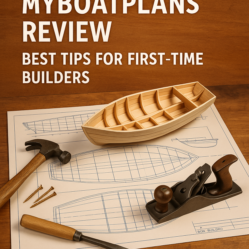 Generate an eye-catching, high-quality featured image prompt for a blog post about: MyBoatPlans Revi