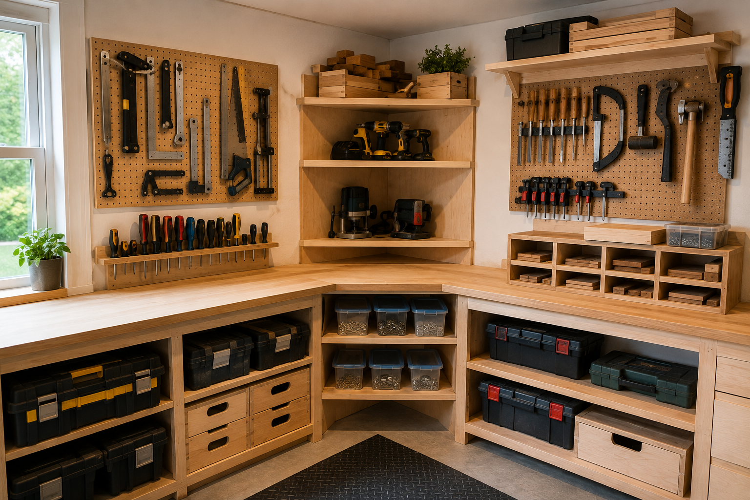 Corner Storage Solutions - Effortless Small Workshop Organization