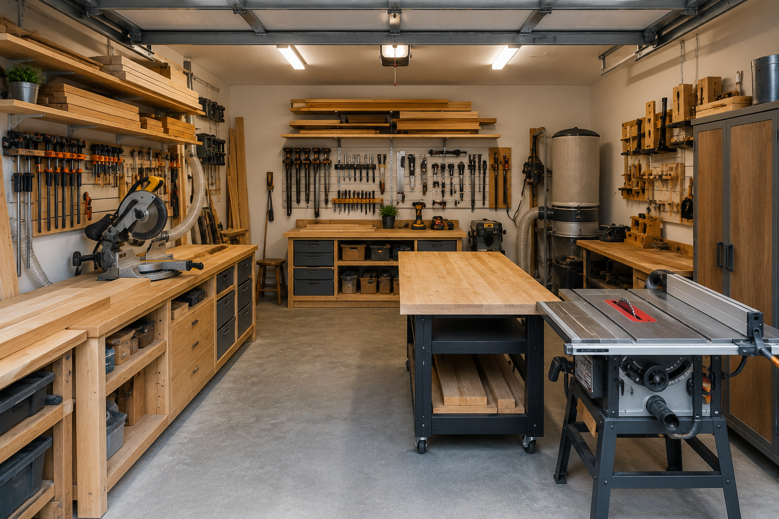 One Car Garage Woodworking Shop Layout: Efficient and Inspiring